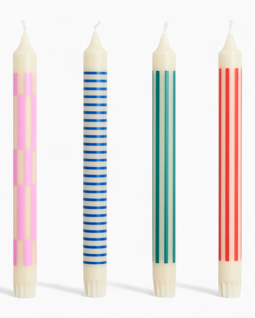 Pattern Candle Crisp Mix Set of 4