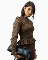 Check Ruched Women's Top