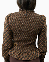 Check Ruched Women's Top