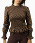 Check Ruched Women's Top