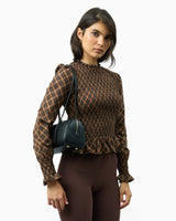 Check Ruched Women's Top