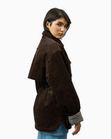 Corduroy Funnel Neck Women's Jacket