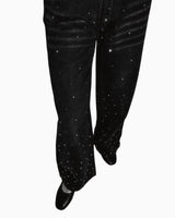 Crystallised Wide Leg Denim