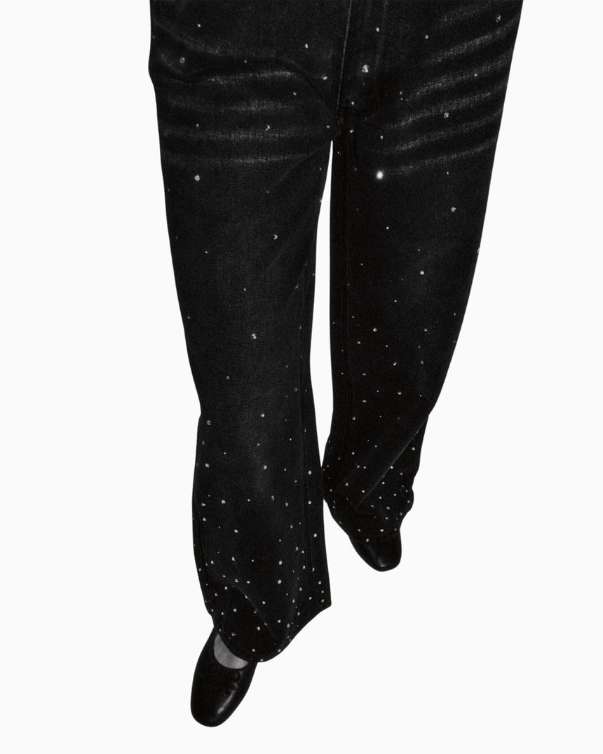 Crystallised Wide Leg Denim