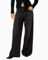 Crystallised Wide Leg Denim