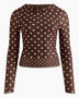 Double Layer Polka Dot Mesh Long Sleeve Women's Top