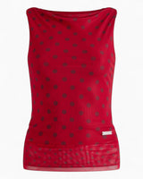 Double Layer Polka Dot Mesh Women's Top
