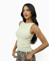 Double Layer Sleeveless Mesh Women's Top
