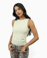 Double Layer Sleeveless Mesh Women's Top