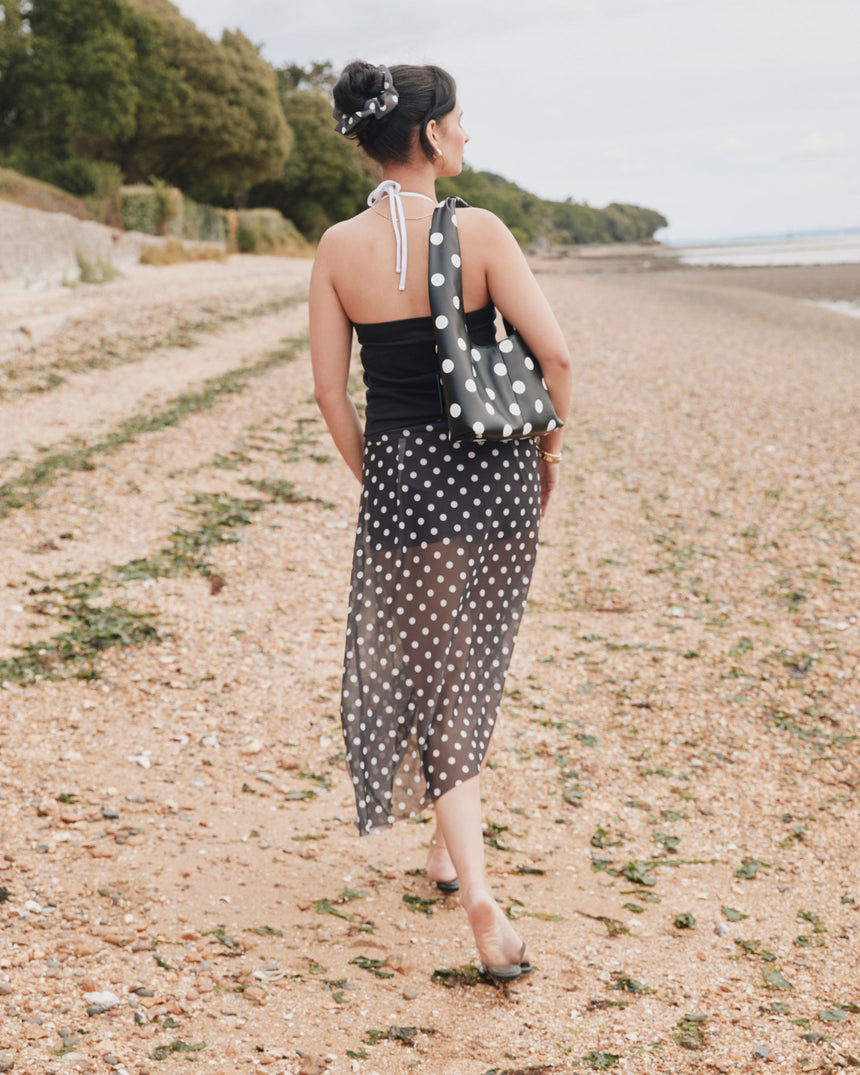 Polka Dot Mesh Printed Women's Skirt