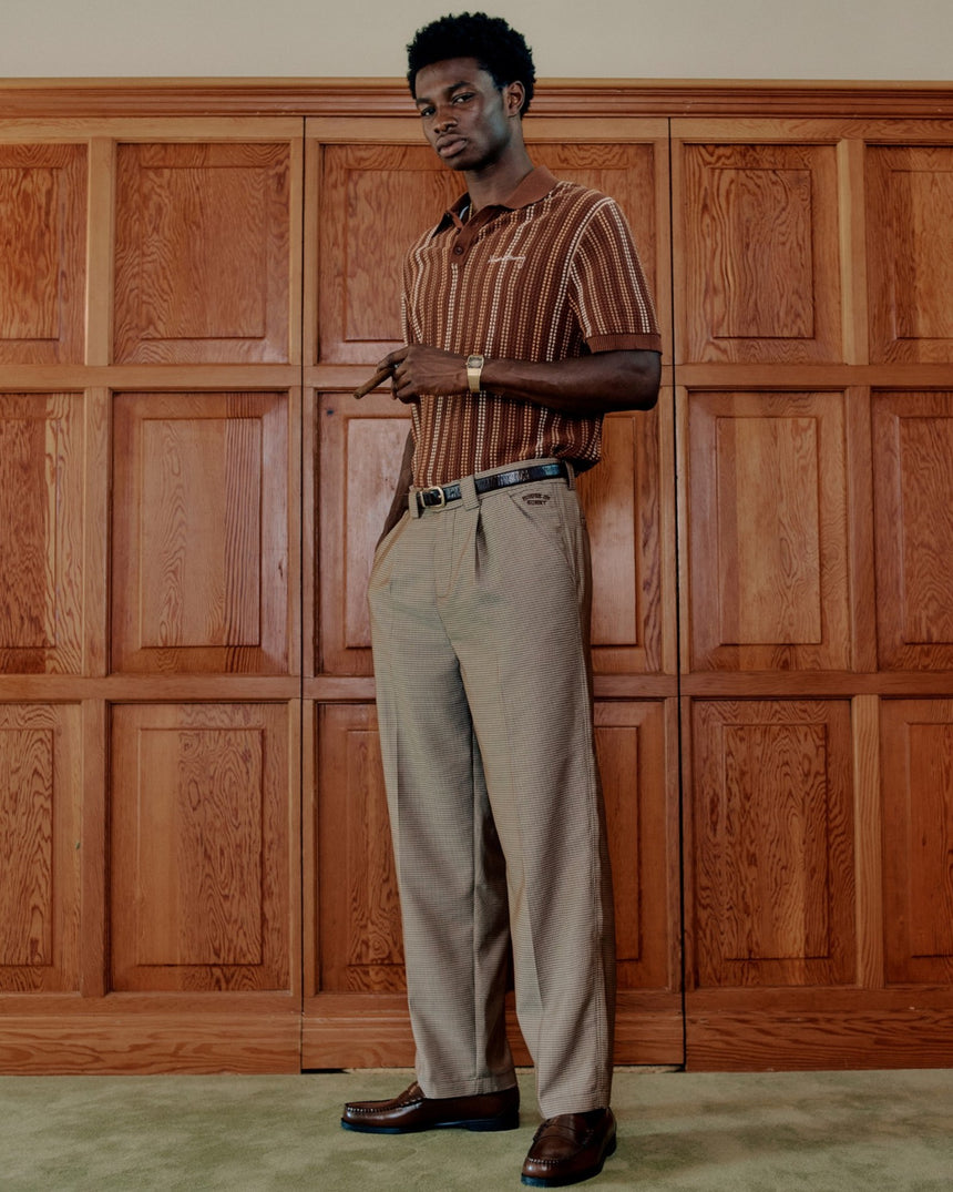 Stripe Knitted Men's Polo