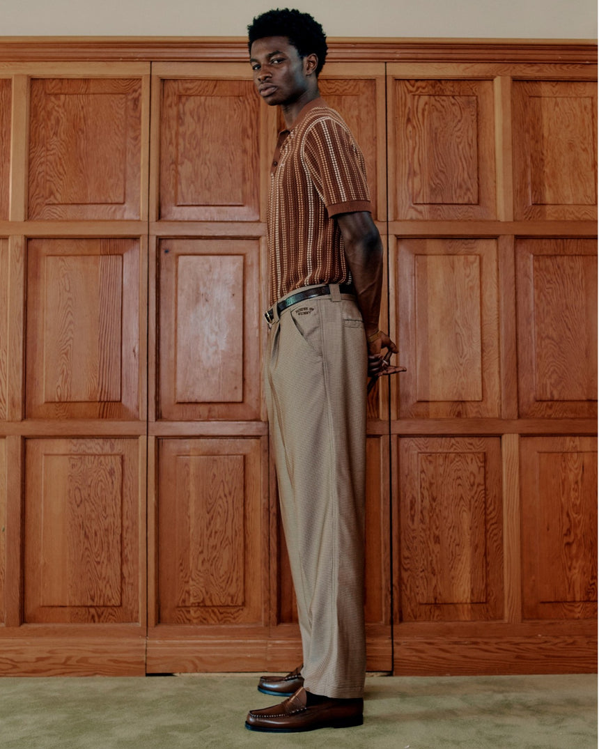 Stripe Knitted Men's Polo