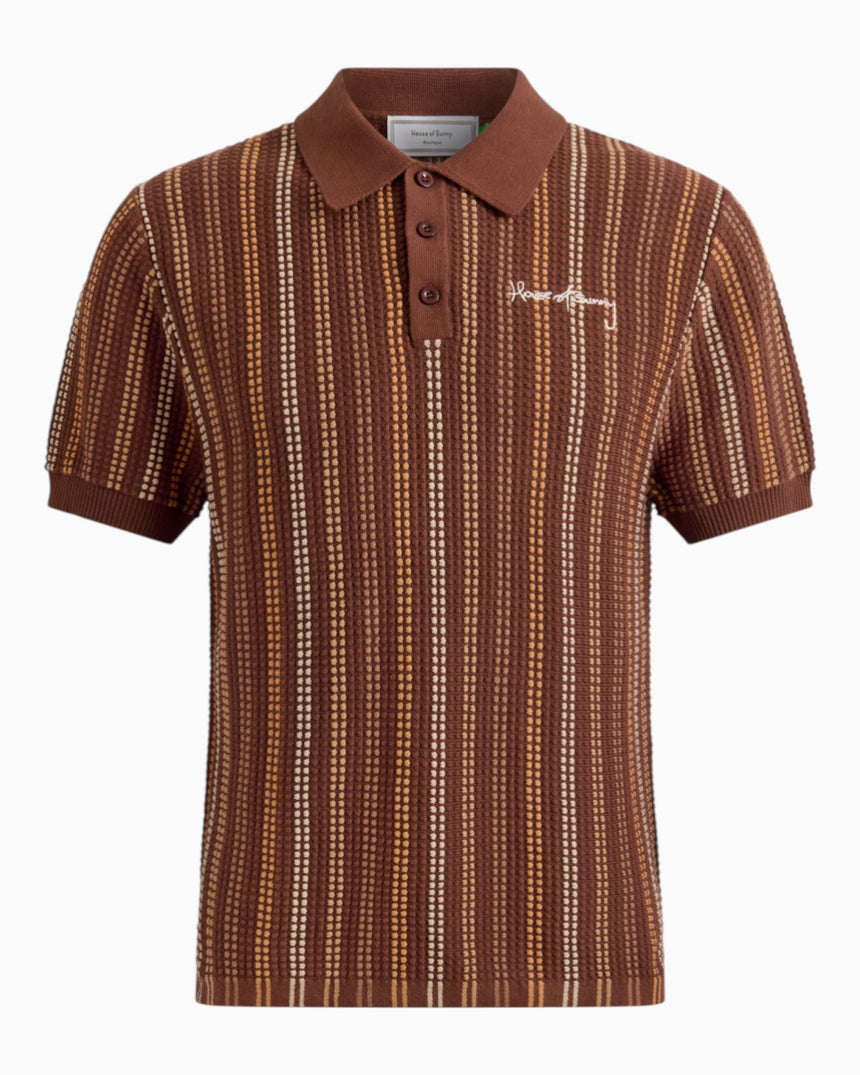 Stripe Knitted Men's Polo