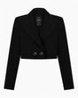 Knitology Cosmic Noir Crop Kadın Blazer Ceket Black