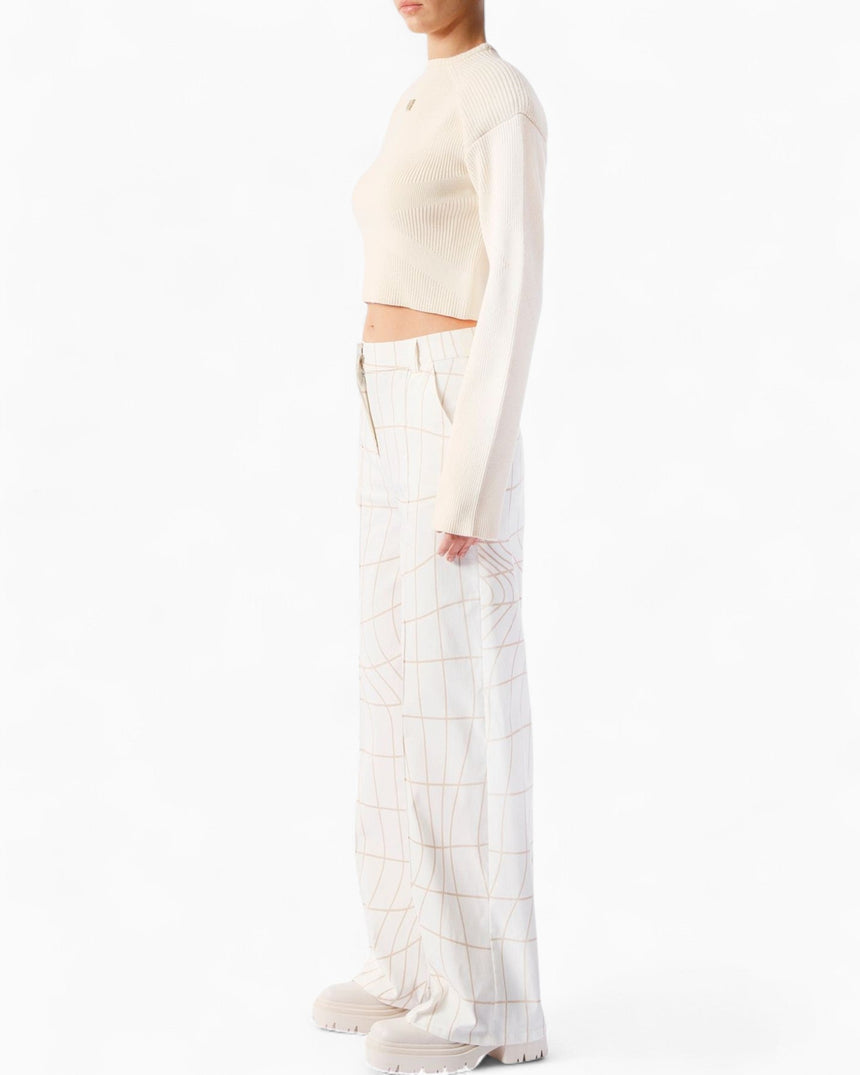 FutureKnit Beige Crop Sweater