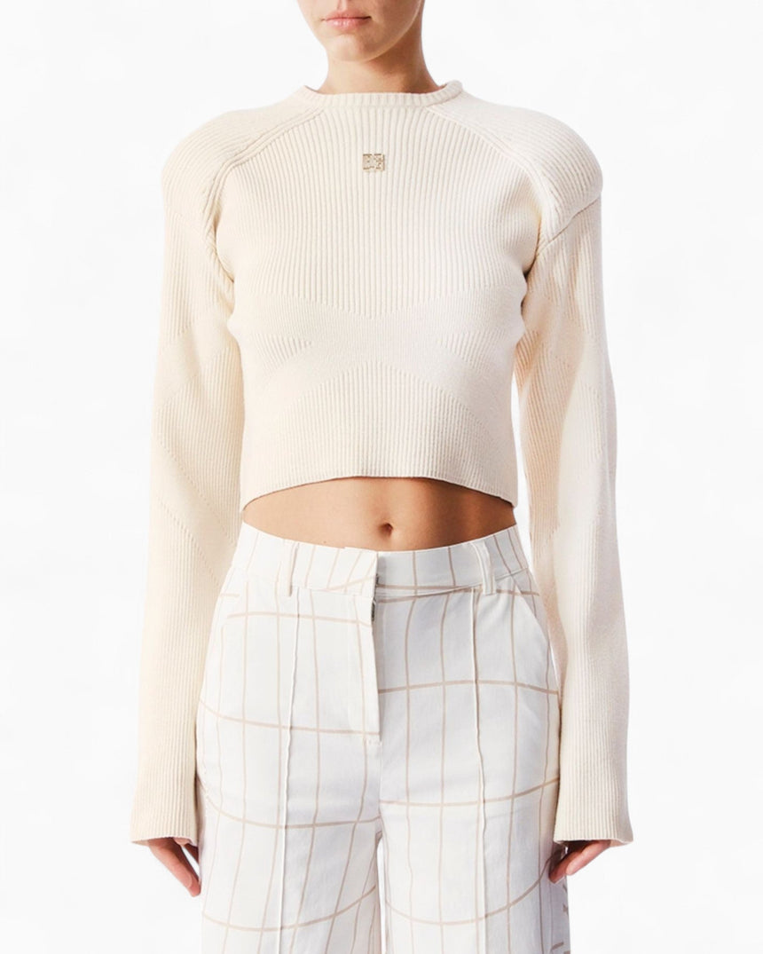 FutureKnit Beige Crop Sweater