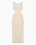 Knitology Swan-Inspired Asymmetric Elbise Beige