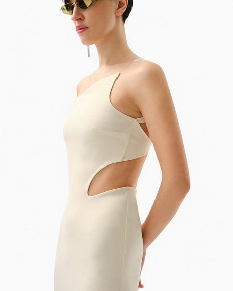 Knitology Swan-Inspired Asymmetric Elbise