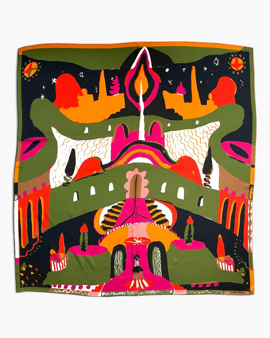 Lar Studio Labyrinth of Horta Scarf 95x95 Fular Çok Renkli