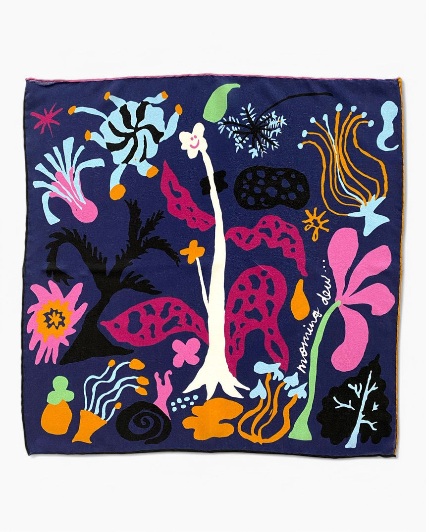 Lar Studio Morning Dew Navy Scarf 42x42 Fular Çok Renkli