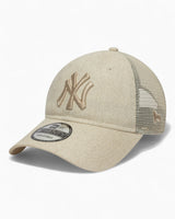 New Era Linen New York Yankees Trucker 9TWENTY Şapka Light Beige