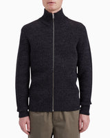 Hagen Wool Cotton Rib Full Zip Men's Jacket
