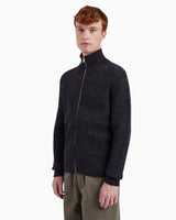 Hagen Wool Cotton Rib Full Zip Men's Jacket