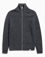 Hagen Wool Cotton Rib Full Zip Men's Jacket