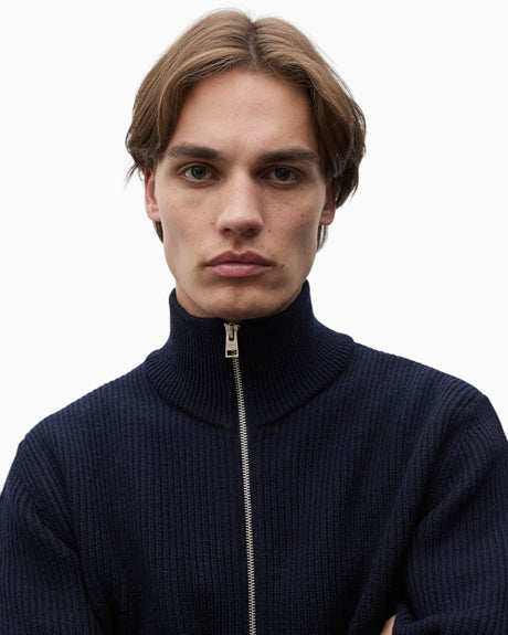 Hagen Wool Cotton Rib Full Zip Men's Jacket