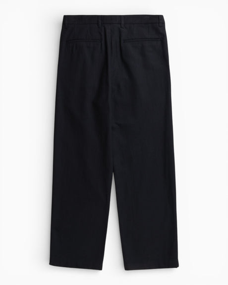 Hestur Relaxed Cotton Linen Twill Pleated Men's Trouser