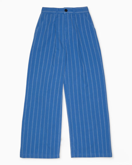 Nudie Jeans Gullan Striped Workwear Kadın Pantolon Blue/Off White