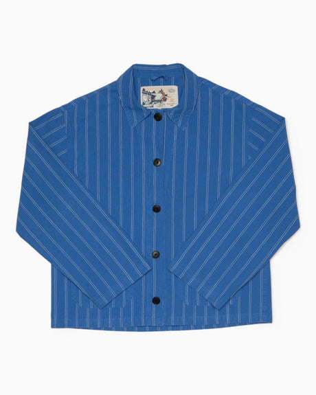 Nudie Jeans Kicki Striped Workwear Kadın Ceket Blue/Off White