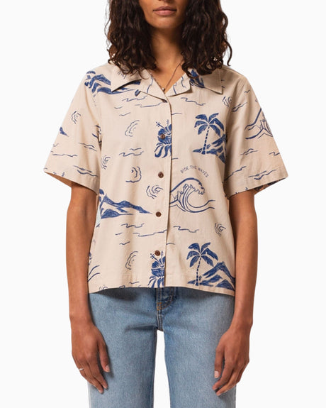 Moa Waves Hawaiian Women's Shirt