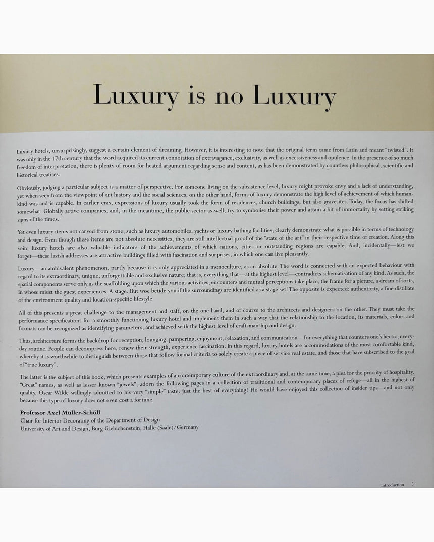 Pestil Books for vitruta Luxury Hotels Europe