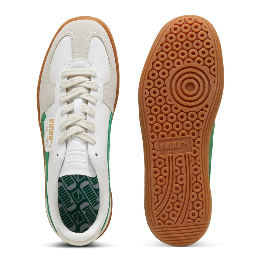 PUMA Palermo Leather Sneaker PUMA White - Vapor Gray - Archive Green