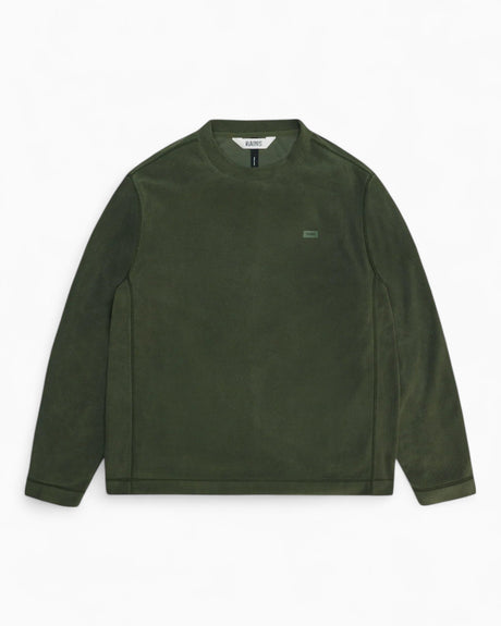 Rains Addis Fleece Crewneck Green