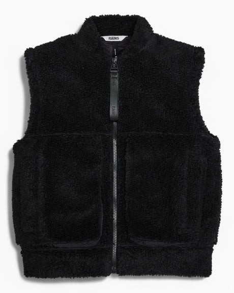 Rains Kofu Fleece Bomber Vest Black