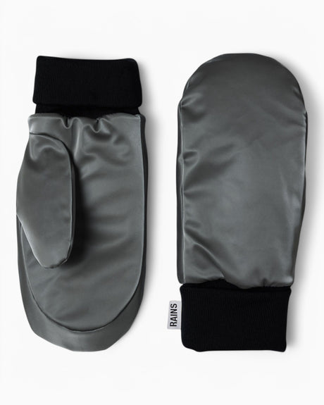 Rains Puffer Mittens Metallic Grey