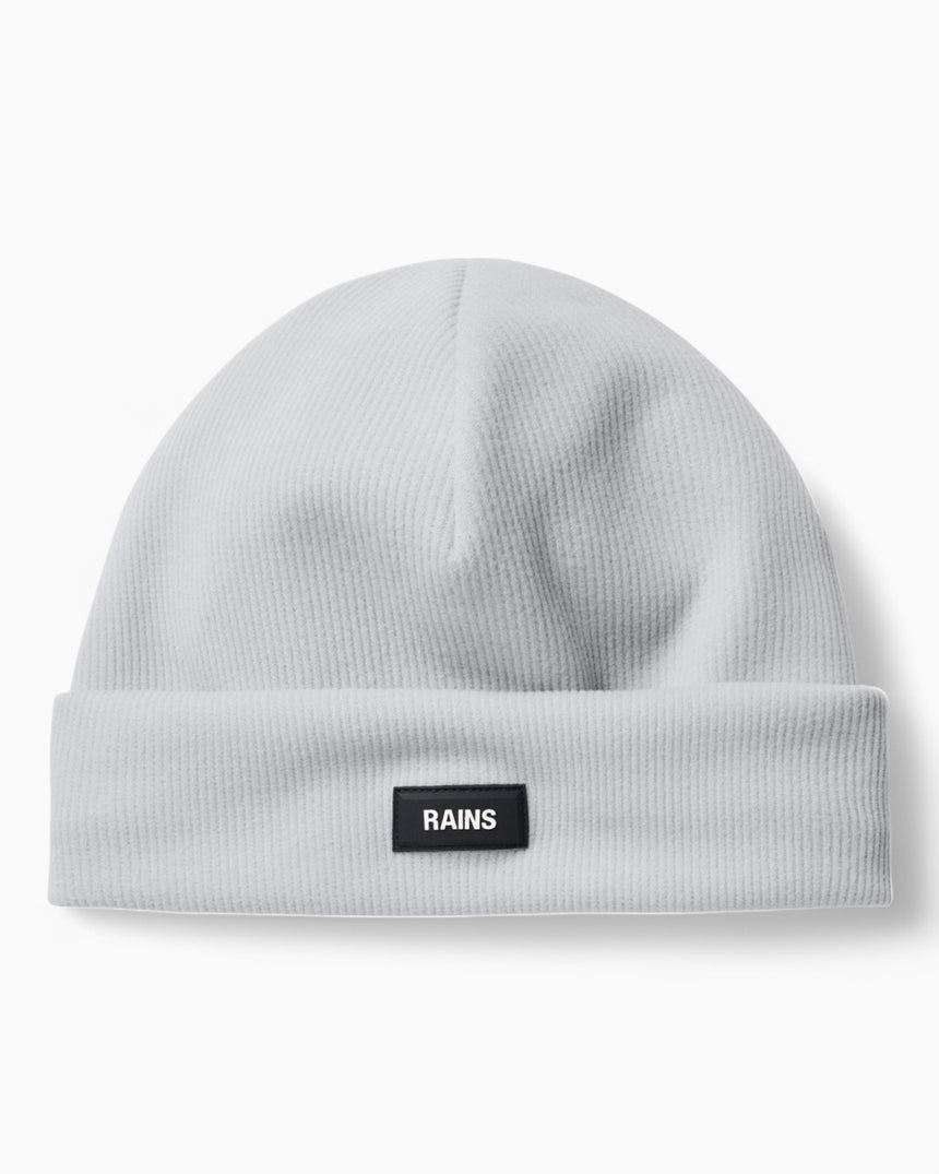 Rains Ribbed Fleece Beanie Grey Melange
