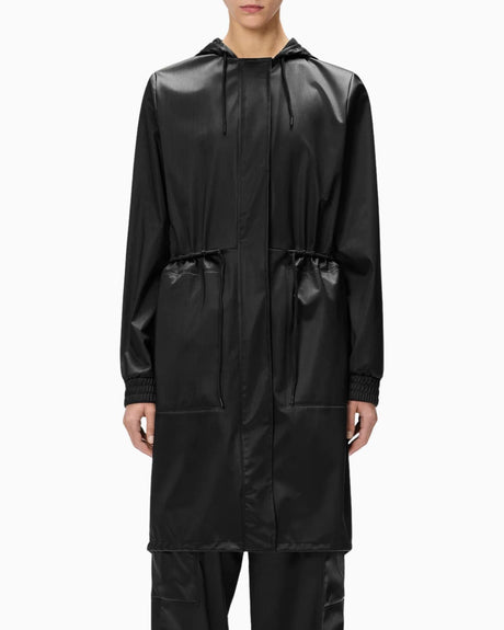 Rains String W Parka Black Grain