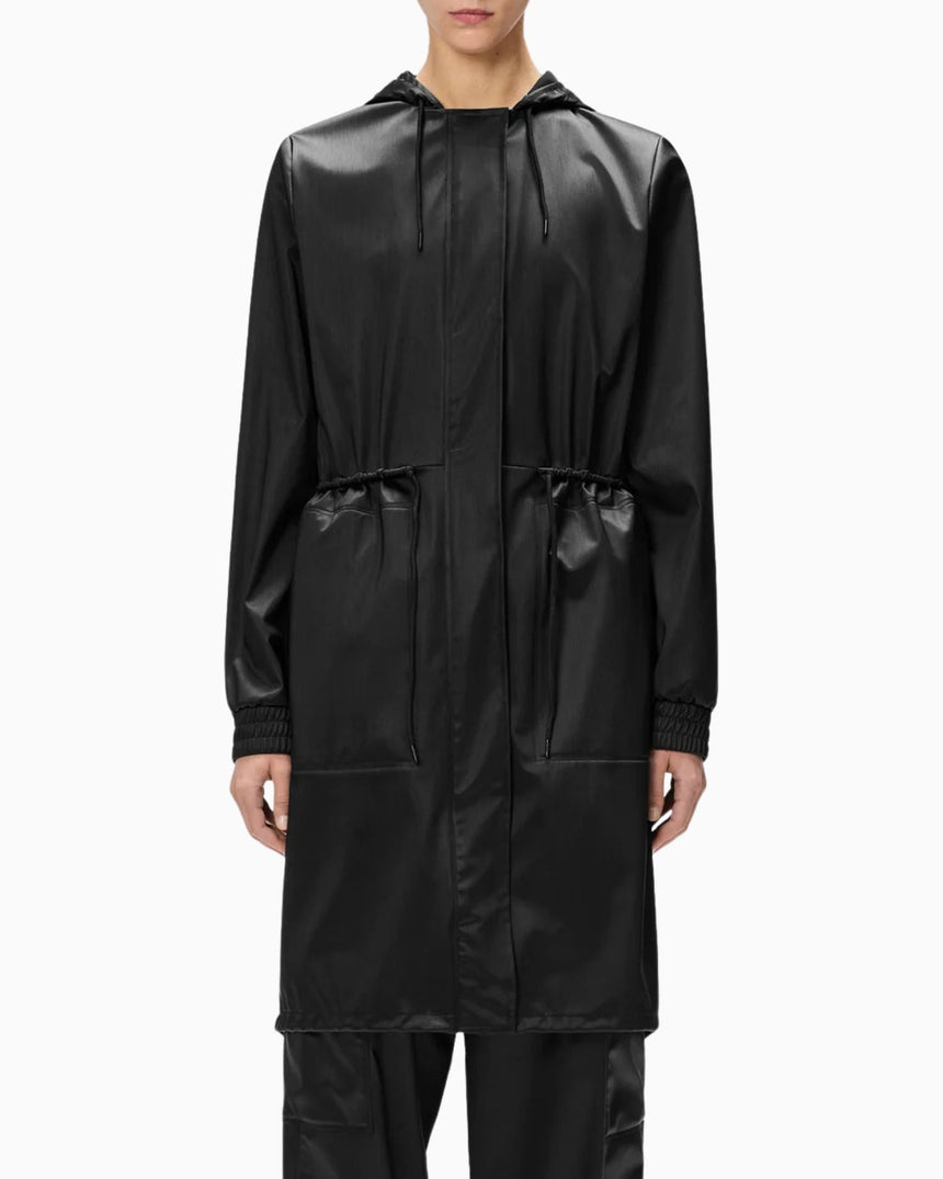 Rains String W Parka Black Grain