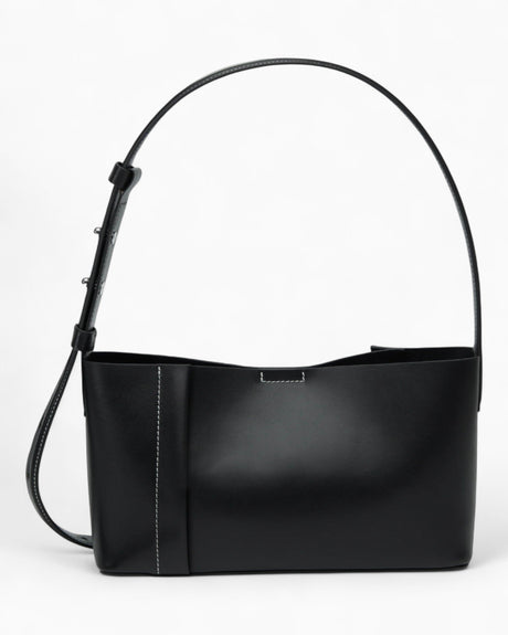 SAYÉS Small Tote Plissé Deri Kadın Çanta Black