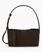 SAYÉS Small Tote Plissé Süet Kadın Çanta Dark Brown