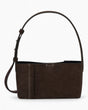 SAYÉS Small Tote Plissé Süet Kadın Çanta Dark Brown