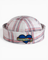 Yvette Sailor Heart-Patch Dixie Cup - Hand-Drawn Plaid Linen