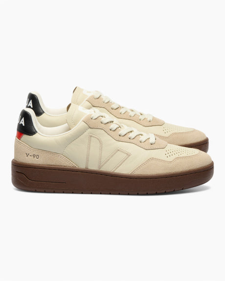 VEJA V-90 Leather Erkek Sneaker Pierre/Almond/Black