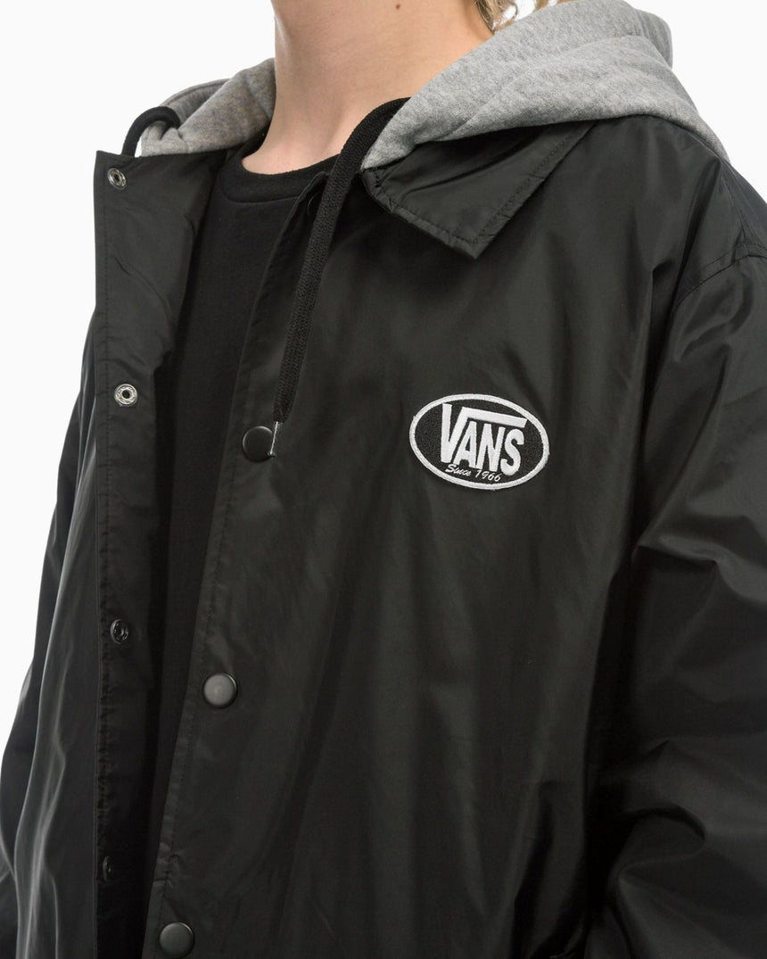 Vans Riley Hooded Coaches Erkek Ceket Black