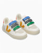 VEJA Small V-10 Chromefree Leather Çocuk Sneaker Multico/Extra White/Ouro