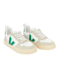 VEJA Small V-10 Laces Chromefree Leather Çocuk Sneaker Extra White/Emeraude Almond