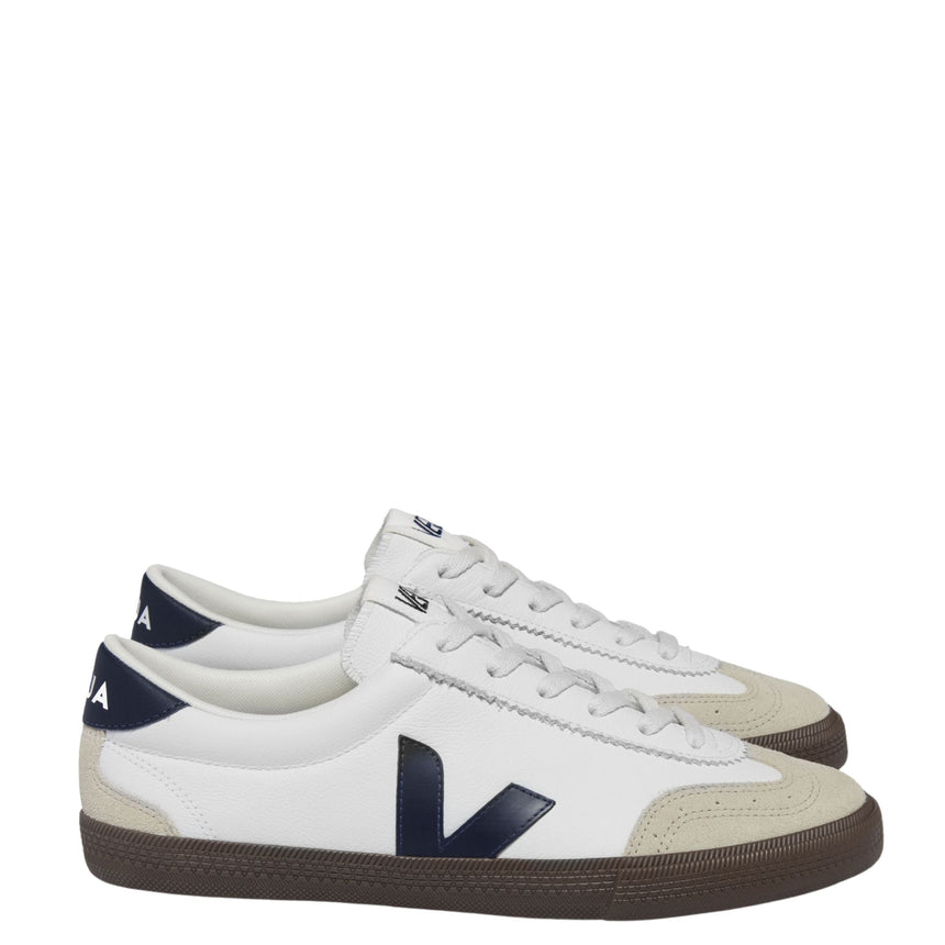 VEJA Volley Organic Traced Leather Kadın Sneaker White/Nautico/Bark